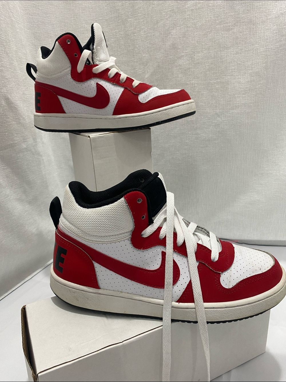 Nike Kids Red, White and Black High-Top Sneakers